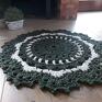 zielone szydełkowy aurelia ze sznurka syntetycznego dywan okrągły