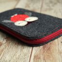 Filcowe etui na telefon - sówka z haftem (16 x 8,5 cm)