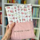 Etui na książkę - wakacyjny ochraniacz z haftem „Reading time”