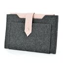 Etui na tablet 7' - Grafitowe z różową skórą strusia