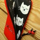 Filcowe etui na telefon „Meow” - futerał w kotki z haftem