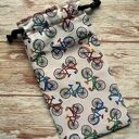 Bawełniany woreczek na okulary - etui Happy Art w kolorowe rowery