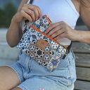 Portfel card holder z weluru Lizbona - na karty i drobne