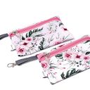 Wodoodporne etui na telefon i klucze - saszetka z karabińczykiem w motywie dzikie kwiaty
