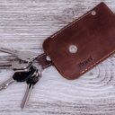 Skórzane etui na klucze z grawerem kolor Jasny brąz