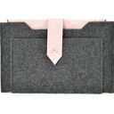 Etui na tablet 7' - Grafitowe z różową skórą strusia