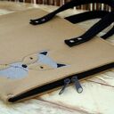 Filcowa teczka i etui na laptop 12 cali - lisek (beżowo-czarne)