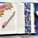 Wodoodporne etui na książkę i notes z liskiem - granatowe