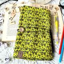 Wodoodporne etui na książkę/notes: żółte wzory