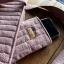 Etui na telefon z lnu - zgaszony róż