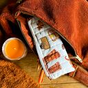 Jesienny zestaw: etui na książkę i piórnik (okładka + mini kosmetyczka)