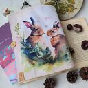 Wodoodporne etui na książkę/notes: zakochane króliki