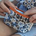 Portfel card holder z weluru Lizbona