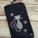 Filcowe etui na telefon - kotek