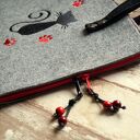 Filcowa teczka - etui kotek (laptop 12 cali i dokumenty A4)