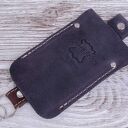 Skórzane etui na klucze z grawerem, kolor Szary