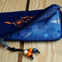 Filcowe etui na telefon - łapacz snów (granatowe, haftowane, boho)