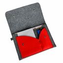 Organizer na notatki - szaro czerwony - na format A5