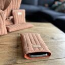 Etui na telefon z lnu - rudy