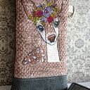 Etui na telefon z haftem sarny - ręcznie szyte