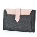 Etui na tablet 7' - Grafitowe z różową skórą strusia