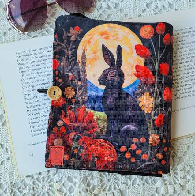 Wodoodporne etui na książkę/notes: czarny zając