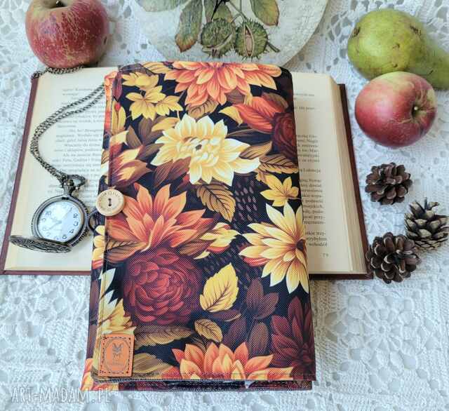 Wodoodporne etui na książkę/notes: jesienne kwiaty