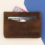 skórzany portfel na karty brązowy etui portfelik