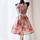 Fartuch bawełniany w różowe maki