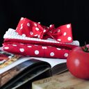Fartuch kuchenny w stylu pin up czerwony z opaską
