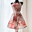 Fartuch bawełniany w różowe maki