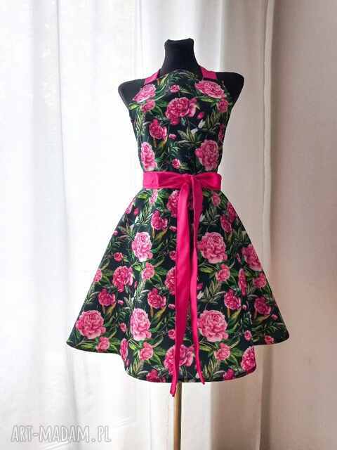 Fartuch damski w piwonie wodoodporny