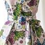 Sielskie i Anielskie eleganckie kuchenny damski sukienkowy ze wzorem kolorowych motyli fartuch jak sukienka piękny