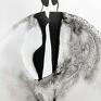 ART Krystyna Siwek obrazy abstrakcyjne 40x50 cm wykonana ręcznie 3597400 grafika czarno biała