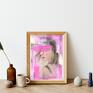 Margo art do salonu wydruk kolor kobiety purpurowy abstrakyjny obraz sypialni
