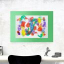 Kolorowy obraz boho design 30x40 cm - ręcznie wykonana abstrakcja