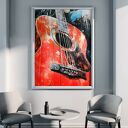 Czerwona Gitara - plakat A3 z motywem muzyki