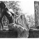 90 - grafika kobiecy, akt artystyczny, fine art nude, premium