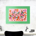 Abstrakcyjna grafika malowana ręcznie 30x40 cm do jadalni - nowoczesna dekoracja bez ramy