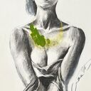 Green - zielona grafika 30x49 cm do sypialni nad łóżkiem