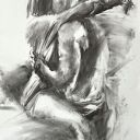 Lovers - grafika węglem 100x70 cm do sypialni nad łóżko