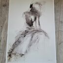 Kobieca inkografia „Dress” 100x70 - ręcznie nakładany węgiel