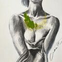 Green - zielona grafika 30x49 cm do sypialni nad łóżkiem