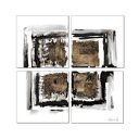 Abstrakcja "Kompozycja czterech kwadratów ze złotem" o wymiarach 4 x (30cm x 30cm)