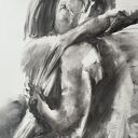 Lovers - grafika węglem 100x70 cm do sypialni nad łóżko