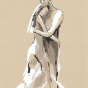 "Jestem" praca malowana ręcznie 21cm x 30 cm