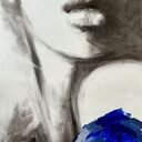 Kobaltowa - grafika Face 50x70 (ręcznie wzbogacana kobaltem)