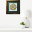 Elegancki obraz w stylu wschodnim - zielona mandala 30x30 w złotej ramie