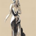 "Jestem" praca ręcznie malowana 21cm x 30cm