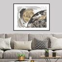 Abstrakcja "Fenomenarium" grafika ręcznie malowana i złocona o wymiarach 70cm x 50cm